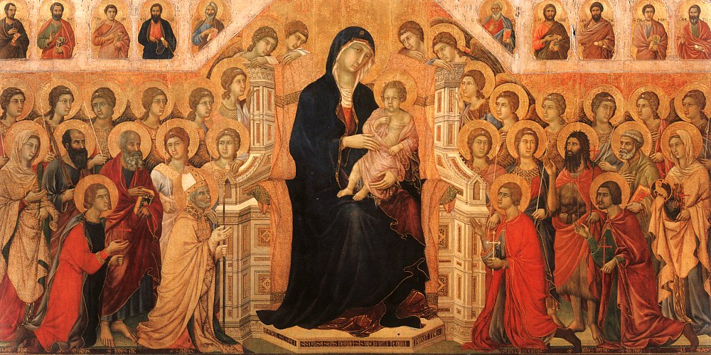 Madonna & Child Enthroned with Angels & Saints