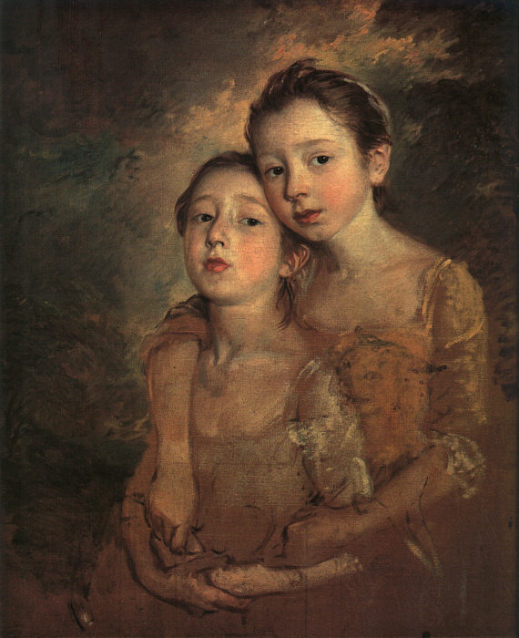 The Painter's Daughters with a Cat (unfinished)