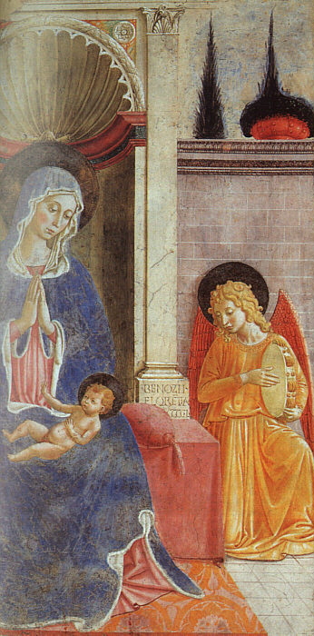 Madonna & Child with Angel Playing Music