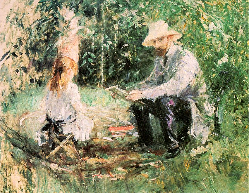 Eug&egrave;ne Manet and his Daughter Julie in the Garden