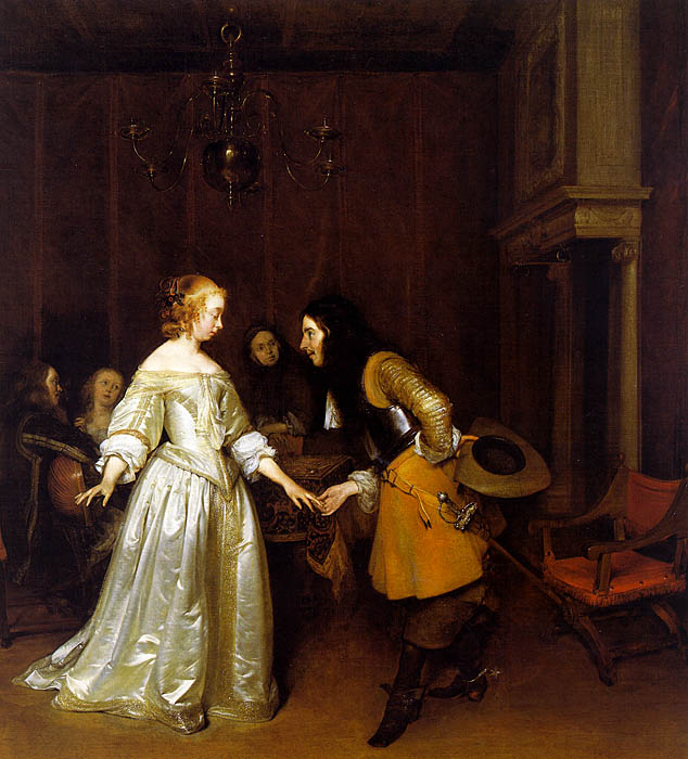 An Officer Making his Bow to a Lady